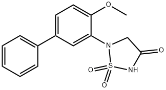 5-(4-甲氧基[1,1'-联苯]-3-基)-1,2,5-噻二唑烷-3-酮 1,1-二氧化物,692764-89-9,结构式