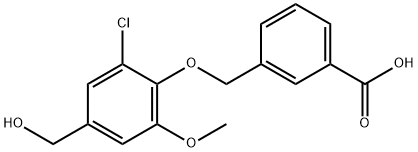 3-[[2-CHLORO-4-(HYDROXYMETHYL)-6-METHOXYPHENOXY]METHYL]-BENZOIC ACID,693270-48-3,结构式