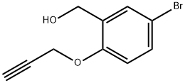 [5-ブロモ-2-(2-プロピン-1-イルオキシ)フェニル]メタノール 化学構造式