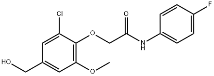 2-[2-CHLORO-4-(HYDROXYMETHYL)-6-METHOXYPHENOXY]-N-(4-FLUOROPHENYL)-ACETAMIDE Struktur