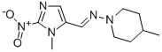 1-メチル-5-(4-メチルピペリジノイミノメチル)-2-ニトロ-1H-イミダゾール 化学構造式