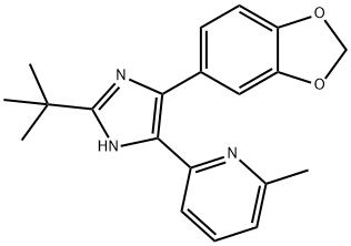 2-(5-Benzo[1,3]dioxol-5-yl-2-tert-butyl-3H-imidazol-4-yl)-6-methylpyridine  hydrate  hydrochloride Struktur