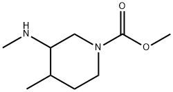 1-Piperidinecarboxylic  acid,  4-methyl-3-(methylamino)-,  methyl  ester Structure