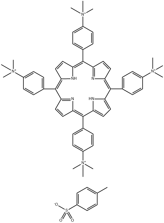 5,10,15,20-四(4-三甲氨基)苯基卟啉四甲苯磺酸盐, 69458-20-4, 结构式