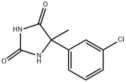 5-(3-氯苯基)-5-甲基咪唑烷-2,4-二酮, 6946-01-6, 结构式