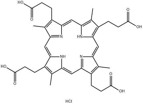 粪卟啉二盐酸化物,69477-27-6,结构式