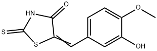 5-(3-羟基-4-甲氧基-苯亚甲基)-2-硫代-四氢噻唑-4-酮,69505-47-1,结构式