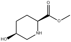 (2S-, 5S-)-5-ヒドロキシピペリジン-2-カルボン酸メチル 化学構造式