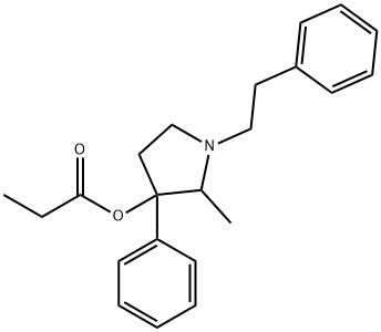 2-メチル-1-フェネチル-3-フェニルピロリジン-3-オールプロピオナート 化学構造式