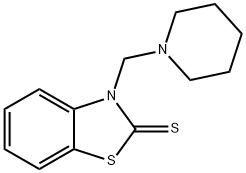 3-(ピペリジノメチル)ベンゾチアゾール-2(3H)-チオン 化学構造式