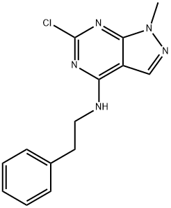 3-chloro-9-methyl-N-phenethyl-2,4,8,9-tetrazabicyclo[4.3.0]nona-1,3,5, 7-tetraen-5-amine 结构式