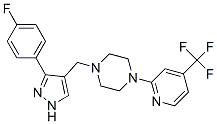PIPERAZINE, 1-[[3-(4-FLUOROPHENYL)-1H-PYRAZOL-4-YL]METHYL]-4-[4-(TRIFLUOROMETHYL)-2-PYRIDINYL]- Struktur