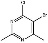 4-クロロ-5-ブロモ-2,6-ジメチルピリミジン 化学構造式