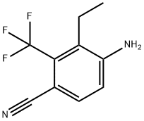 Benzonitrile, 4-amino-3-ethyl-2-(trifluoromethyl)- (9CI) 化学構造式