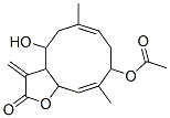 9-Acetyloxy-3a,4,5,8,9,11a-hexahydro-4-hydroxy-6,10-dimethyl-3-methylenecyclodeca[b]furan-2(3H)-one Struktur
