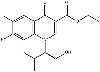(S)-ethyl 7-fluoro-1-(1-hydroxy-3-Methylbutan-2-yl)-6-iodo-4-oxo-1,4-dihydroquinoline-3-carboxylate|7-氟-1,4-二氢-1-[(1S)-1-(羟基甲基)-2-甲基丙基]-6-碘-4-氧代-3-喹啉甲酸乙酯