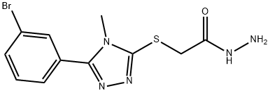 2-{[5-(3-bromophenyl)-4-methyl-4H-1,2,4-triazol-3-yl]thio}acetohydrazide 化学構造式