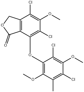 4,6-Dichloro-7-(2,4-dichloro-3,6-dimethoxy-5-methylphenoxy)-5-methoxyisobenzofuran-1(3H)-one Structure