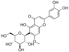 4H-Benzopyran-4-one, 2-(3,4-dihydroxyphenyl)-6-beta-D-glucopyranosyl-5 -hydroxy-7-methoxy- Struktur