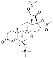 (6R)-17-(Acetyloxy)-6-methyl-6,21-bis(trimethylsiloxy)pregn-4-ene-3,20-dione Structure