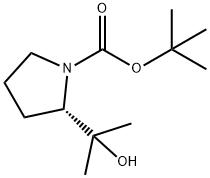 (S)-2-(1-Hydroxy-1-methylethyl)-pyrrolidine-1-carboxylic acid tert-butyl ester Struktur