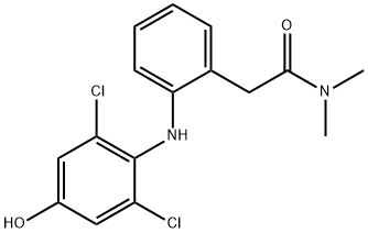 2-[2-(2',6'-DICHLORO-4'-HYDROXPHENYLAMINO)PHENYL]-N,N-DIMETHYLACETAMIDE 化学構造式
