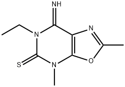 Oxazolo[5,4-d]pyrimidine-5(4H)-thione, 6-ethyl-6,7-dihydro-7-imino-2,4-dimethyl- (9CI) 结构式