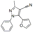 1H-Pyrazole-4-carbonitrile,  5-(2-furanyl)-3-methyl-1-phenyl- 化学構造式