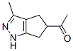 Ethanone, 1-(1,4,5,6-tetrahydro-3-methyl-5-cyclopentapyrazolyl)- (9CI) 化学構造式