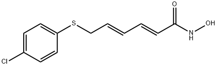(2E,4E)-6-(4-CHLORO-PHENYLSULFANYL)-HEXA-2,4-DIENOIC ACID HYDROXYAMIDE 化学構造式