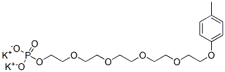 14-(4-メチルフェノキシ)-3,6,9,12-テトラオキサテトラデカン-1-オールりん酸ジカリウム 化学構造式