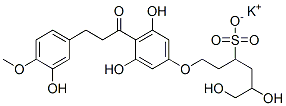 1-(3,5-Dihydroxy-4-(3-(3-hydroxy-4-methoxyphenyl)-1-oxopropyl)phenoxy) -5,6-dihydroxy-3-hexanesulfonic acid monopotassium salt Structure