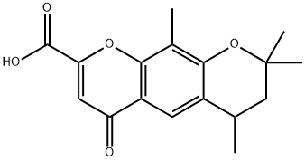 6,7-dihydro-6,8,8,10-tetramethyl-8H-pyrano(3,2-g)chromone-2-carboxylic acid Structure