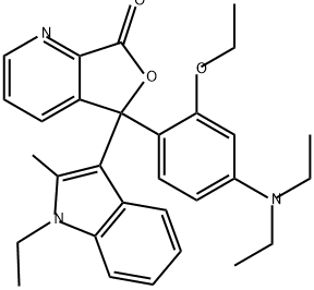 5-[4-(diethylamino)-2-ethoxyphenyl]-5-(1-ethyl-2-methyl-1H-indol-3-yl)furo[3,4-b]pyridin-7(5H)-one ,69898-41-5,结构式