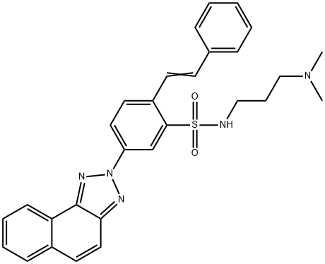 N-[3-(Dimethylamino)propyl]-5-(2H-naphtho[1,2-d]triazol-2-yl)-2-(2-phenylethenyl)benzenesulfonamide,6994-53-2,结构式