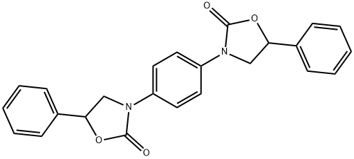 3,3'-(1,4-フェニレン)ビス(5-フェニルオキサゾリジン-2-オン) 化学構造式