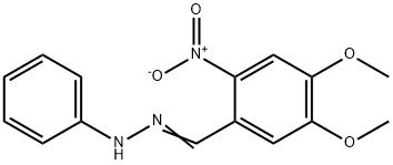 Benzaldehyde, 4,5-diMethoxy-2-nitro-, phenylhydrazone Struktur