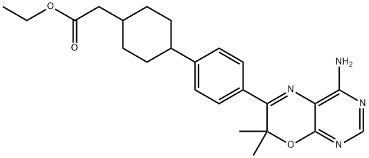 4-[4-(4-AMINO-7,7-DIMETHYL-7H-PYRIMIDO[4,5-B][1,4]OXAZIN-6-YL)PHENYL]-CYCLOHEXANEACETIC ACID ETHYL ESTER