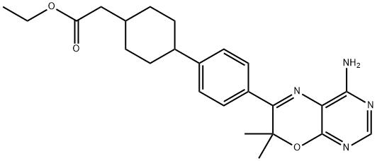 4-[4-(4-AMINO-7,7-DIMETHYL-7H-PYRIMIDO[4,5-B][1,4]OXAZIN-6-YL)PHENYL]-CYCLOHEXANEACETIC ACID ETHYL ESTER price.