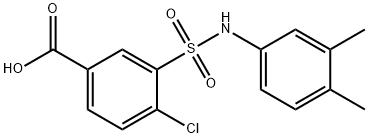 4-氯-3-[(3,4-二甲基苯基)氨基磺酰基]苯甲酸,701252-29-1,结构式