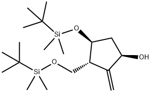 1R(3R,4S)-4-(tert-butyldimethylsilyloxy)-3-￡¨￡¨tert-butyldimethylsilyloxy)methyl)-2-methylenecyclopentanol 化学構造式