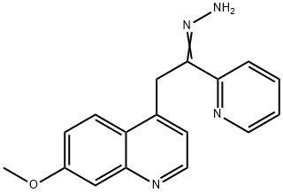 Ethanone, 2-(7-Methoxy-4-quinolinyl)-1-(2-pyridinyl)-, hydrazone 结构式