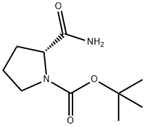 (2R)-2-氨甲酰基吡咯烷-1-甲酸叔丁酯,70138-72-6,结构式