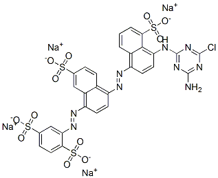 tetrasodium 2-[[4-[[4-[(4-amino-6-chloro-1,3,5-triazin-2-yl)amino]-5-sulphonato-1-naphthyl]azo]-7-sulphonato-1-naphthyl]azo]benzene-1,4-disulphonate,70161-16-9,结构式