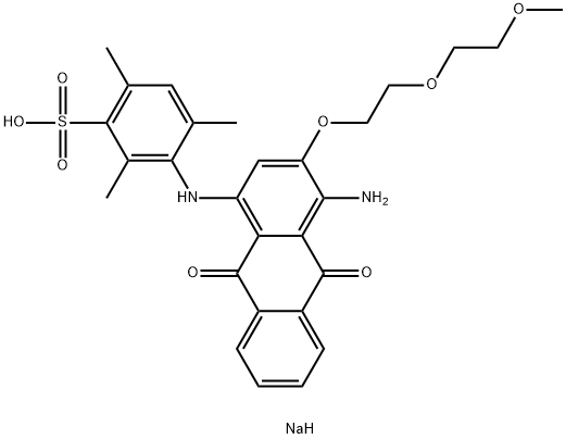 sodium 3-[[4-amino-9,10-dihydro-3-[2-(2-methoxyethoxy)ethoxy]-9,10-dioxo-1-anthryl]amino]-2,4,6-trimethylbenzenesulphonate Struktur