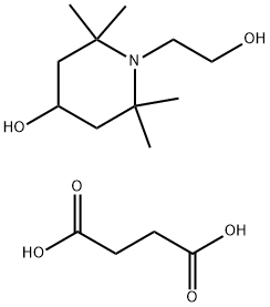 コハク酸・1-(2-ヒドロキシエチル)-4-ヒドロキシ-2,2,6,6-テトラメチルピペリジン重縮合物 化学構造式