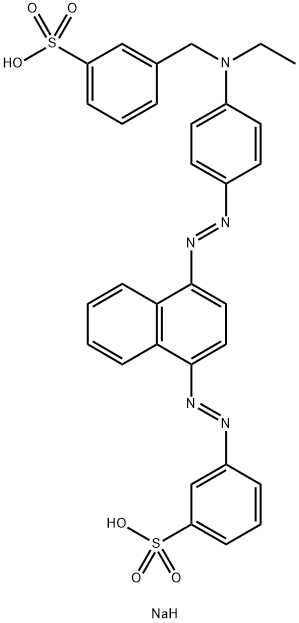 disodium 3-[[ethyl[4-[[4-[(3-sulphonatophenyl)azo]-1-naphthyl]azo]phenyl]amino]methyl]benzenesulphonate Struktur