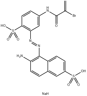 disodium 6-amino-5-[[5-[(2-bromo-1-oxoallyl)amino]-2-sulphonatophenyl]azo]naphthalene-2-sulphonate Structure