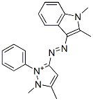 3-[(1,2-Dimethyl-1H-indol-3-yl)azo]-1,5-dimethyl-2-phenyl-1H-pyrazol-2-ium 结构式