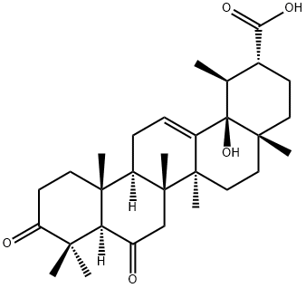 18-ヒドロキシ-3,6-ジオキソウルサ-12-エン-30-酸 化学構造式